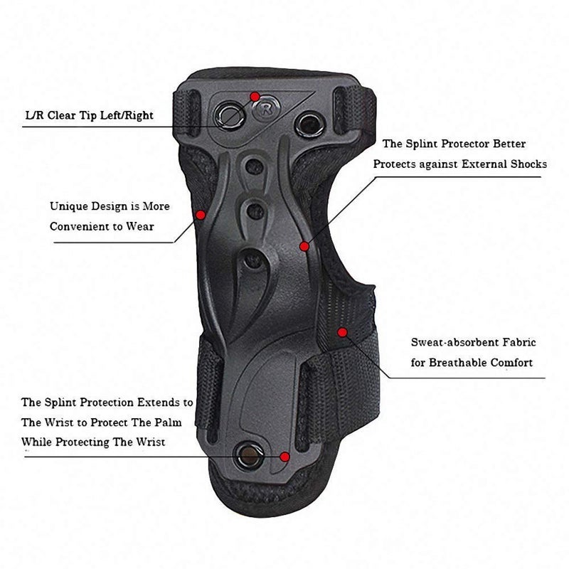 CTHOPER Skiing Gloves Roller Skating Wrist Palms Protective Gear Adjustable Gauntlets Wrist Guard Support for Snowboarding, Skateboard, Skating, Skiing (M) - Image 5